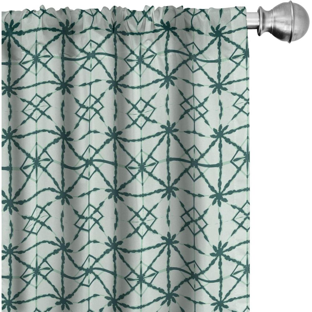 imageAmbesonne Exotic Boho Curtains Simple Design Modern Linear Flamingo Pattern with Leaves Neutral Art Window Treatments 2 Panel Set for Living Room Bedroom Pair of  28 x 63 Pale Azure Blue CoralPale Teal and Forest Green