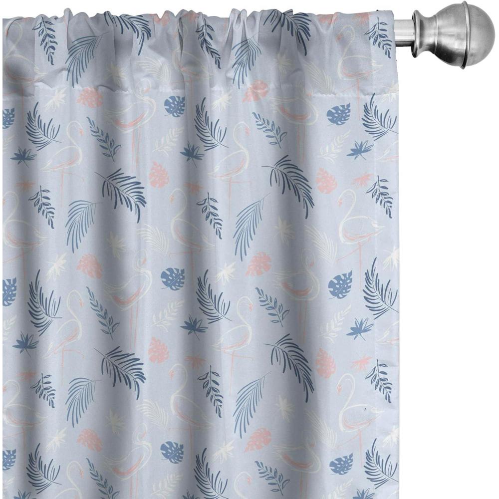 imageAmbesonne Exotic Boho Curtains Simple Design Modern Linear Flamingo Pattern with Leaves Neutral Art Window Treatments 2 Panel Set for Living Room Bedroom Pair of 28 x 63 Pale Azure Blue CoralPale Azure Blue Coral