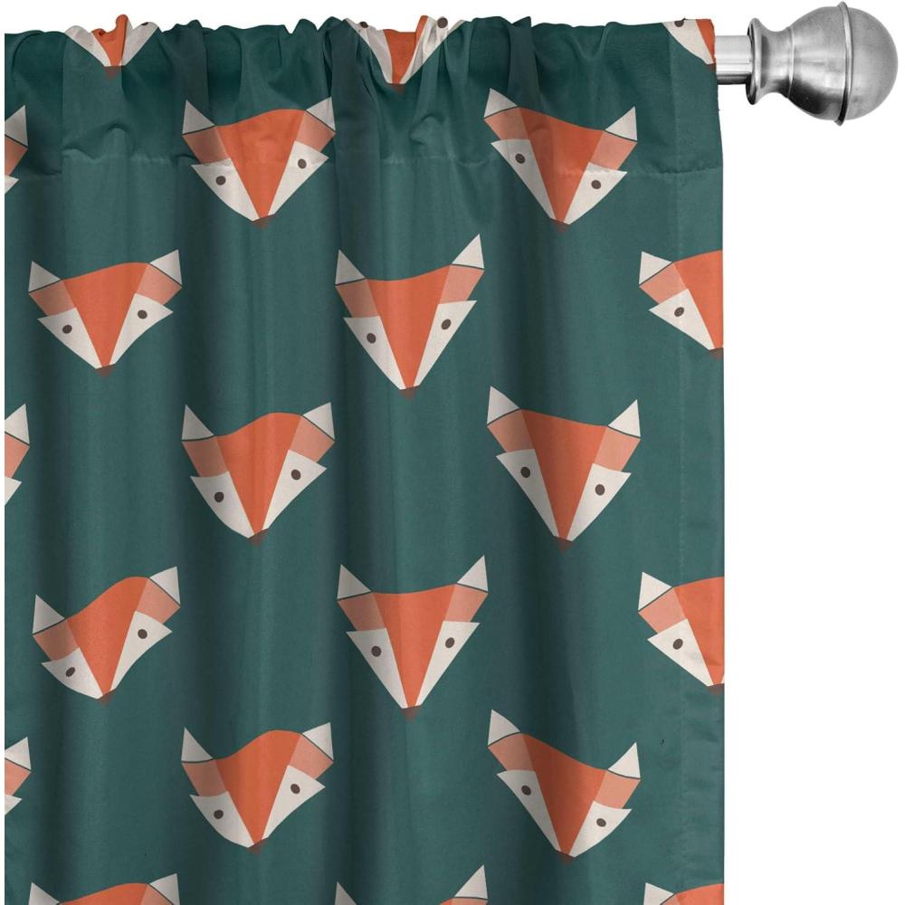 imageAmbesonne Exotic Boho Curtains Simple Design Modern Linear Flamingo Pattern with Leaves Neutral Art Window Treatments 2 Panel Set for Living Room Bedroom Pair of 28 x 63 Pale Azure Blue CoralTeal Burnt Sienna