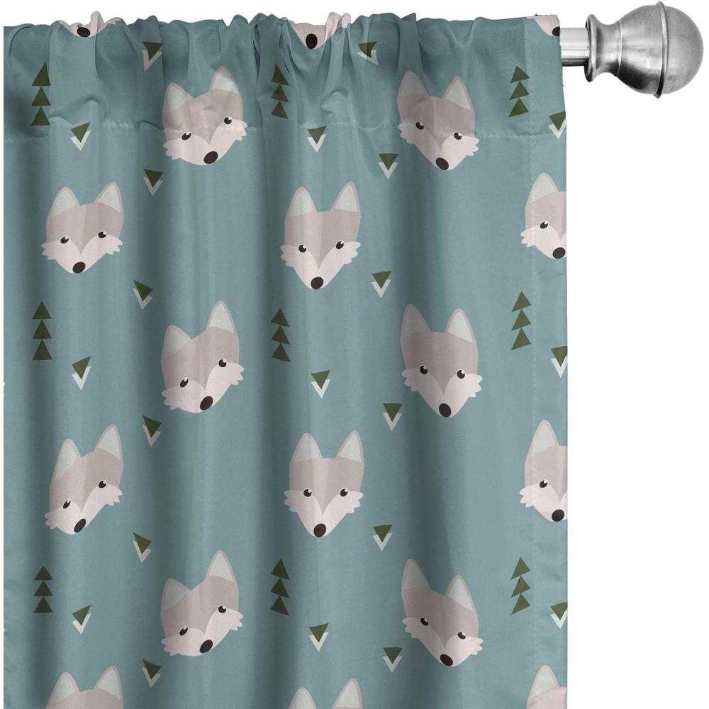 imageAmbesonne Exotic Boho Curtains Simple Design Modern Linear Flamingo Pattern with Leaves Neutral Art Window Treatments 2 Panel Set for Living Room Bedroom Pair of 28 x 63 Pale Azure Blue CoralCadet Blue Pale Salmon