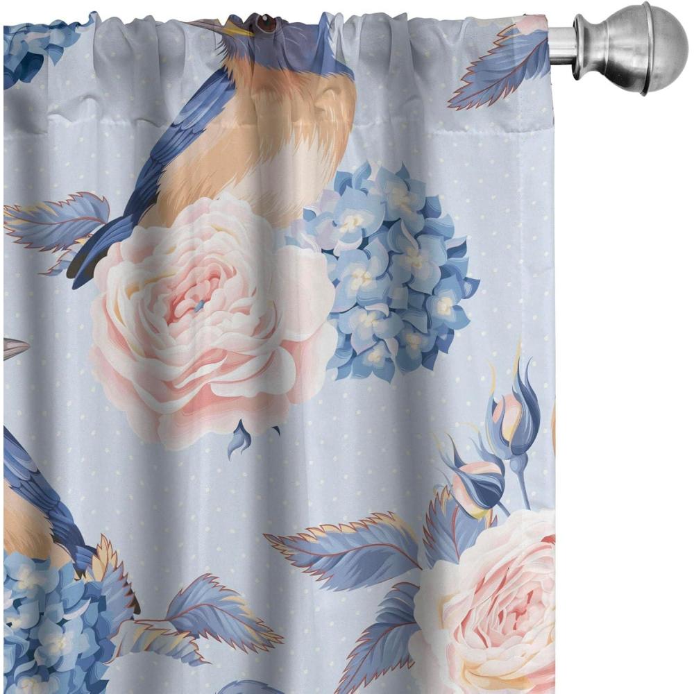 imageAmbesonne Floral Curtains Fashion Design Garden Artwork of Repetitive Red Peony Flowers Neutral Window Treatments 2 Panel Set for Living Room Bedroom Pair of 28 x 84 Dark Coral Pale CaramelCeil Blue White Blush