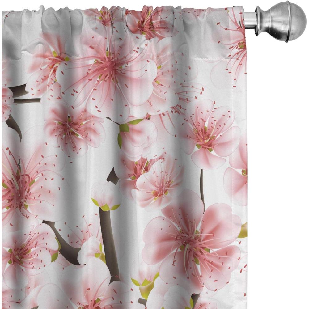 imageAmbesonne Floral Curtains Fashion Design Garden Artwork of Repetitive Red Peony Flowers Neutral Window Treatments 2 Panel Set for Living Room Bedroom Pair of 28 x 84 Dark Coral Pale CaramelPale Ruby Dark Taupe
