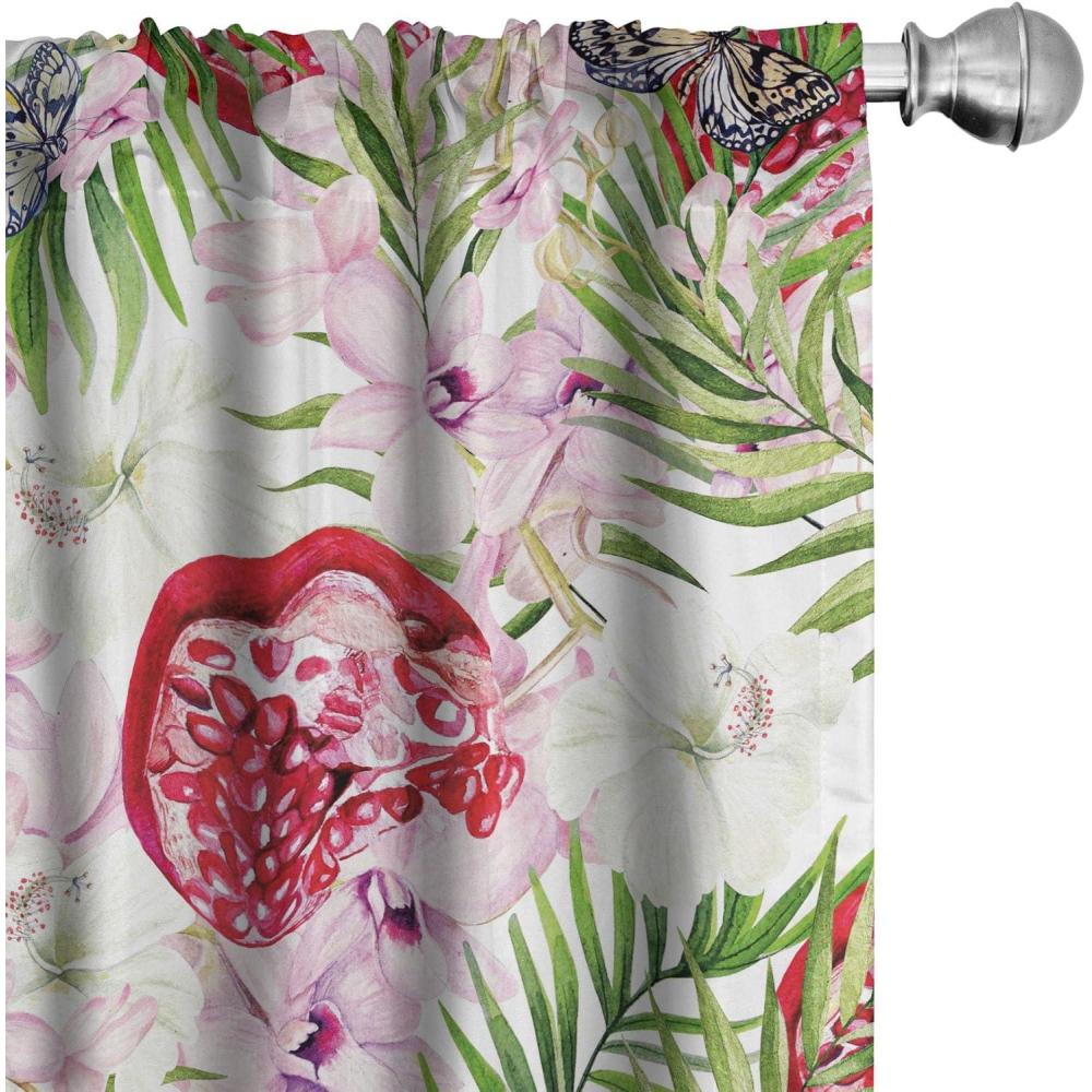 imageAmbesonne Floral Curtains Fashion Design Garden Artwork of Repetitive Red Peony Flowers Neutral Window Treatments 2 Panel Set for Living Room Bedroom Pair of 28 x 84 Dark Coral Pale CaramelEvergreen Dark Pink