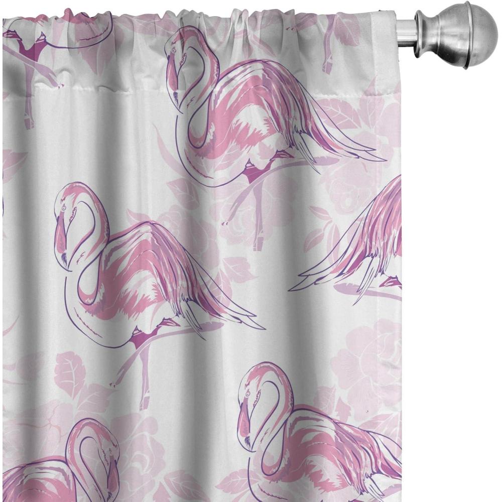 imageAmbesonne Floral Curtains Fashion Design Garden Artwork of Repetitive Red Peony Flowers Neutral Window Treatments 2 Panel Set for Living Room Bedroom Pair of 28 x 84 Dark Coral Pale CaramelPale Fuchsia Violet and White