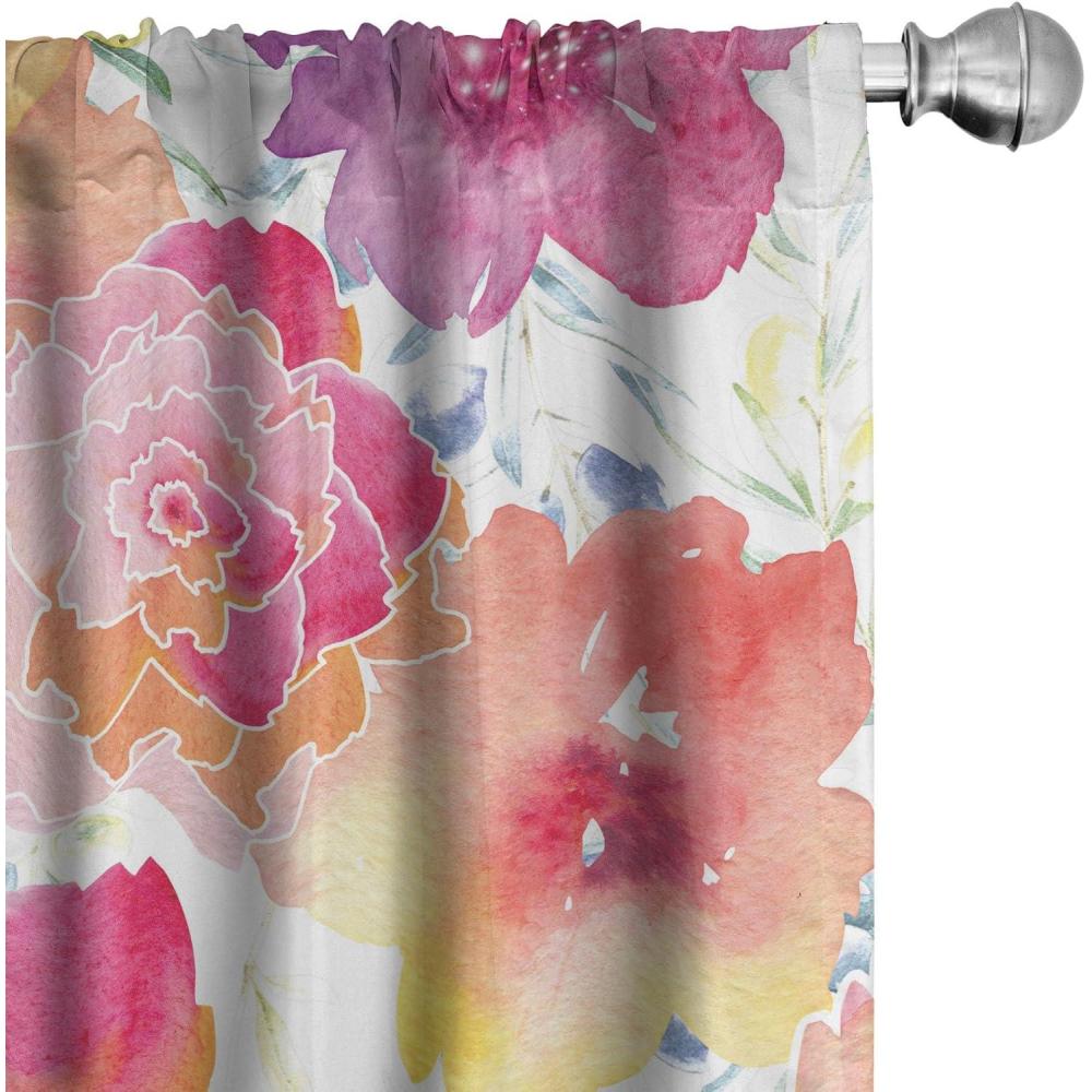 imageAmbesonne Floral Curtains Fashion Design Garden Artwork of Repetitive Red Peony Flowers Neutral Window Treatments 2 Panel Set for Living Room Bedroom Pair of 28 x 84 Dark Coral Pale CaramelDried Rose Pastel Brown