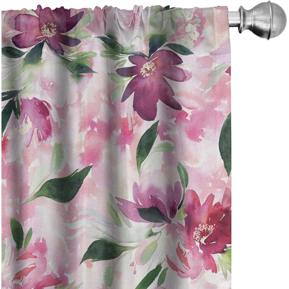 imageAmbesonne Floral Curtains Fashion Design Garden Artwork of Repetitive Red Peony Flowers Neutral Window Treatments 2 Panel Set for Living Room Bedroom Pair of 28 x 84 Dark Coral Pale CaramelRose Dried Rose Green
