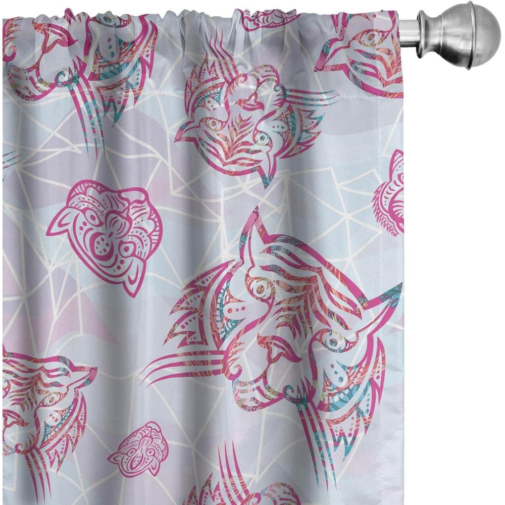 imageAmbesonne Floral Curtains Neutral Colors Delicate Blooming Flowers Pattern Dreamy Blush Tone Art Window Treatments 2 Panel Set for Living Room Bedroom Pair of  28 x 63 Hot Pink Charcoal GreyPale Purple Jade Green