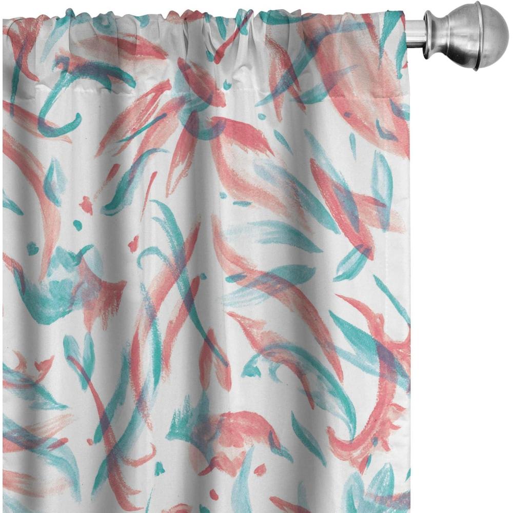 imageAmbesonne Floral Curtains Neutral Colors Delicate Blooming Flowers Pattern Dreamy Blush Tone Art Window Treatments 2 Panel Set for Living Room Bedroom Pair of 28 x 63 Hot Pink Charcoal GreyTurquoise Seafoam White