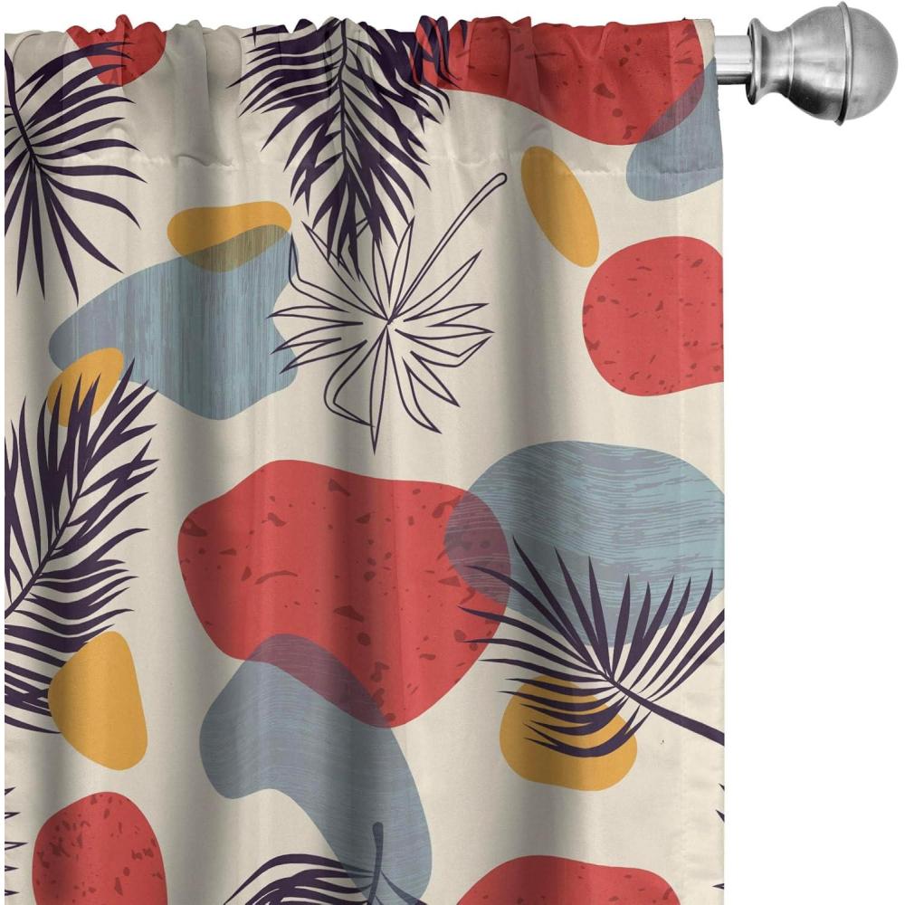 imageAmbesonne Floral Curtains Neutral Colors Delicate Blooming Flowers Pattern Dreamy Blush Tone Art Window Treatments 2 Panel Set for Living Room Bedroom Pair of 28 x 63 Hot Pink Charcoal GreyPale Slate Blue Marigold