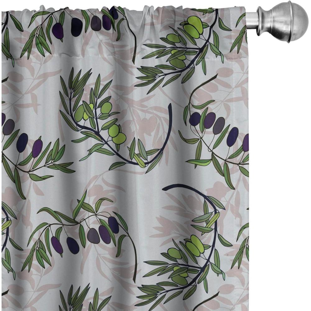 imageAmbesonne Floral Curtains Neutral Colors Delicate Blooming Flowers Pattern Dreamy Blush Tone Art Window Treatments 2 Panel Set for Living Room Bedroom Pair of 28 x 63 Hot Pink Charcoal GreyApple Green Quartz Grey