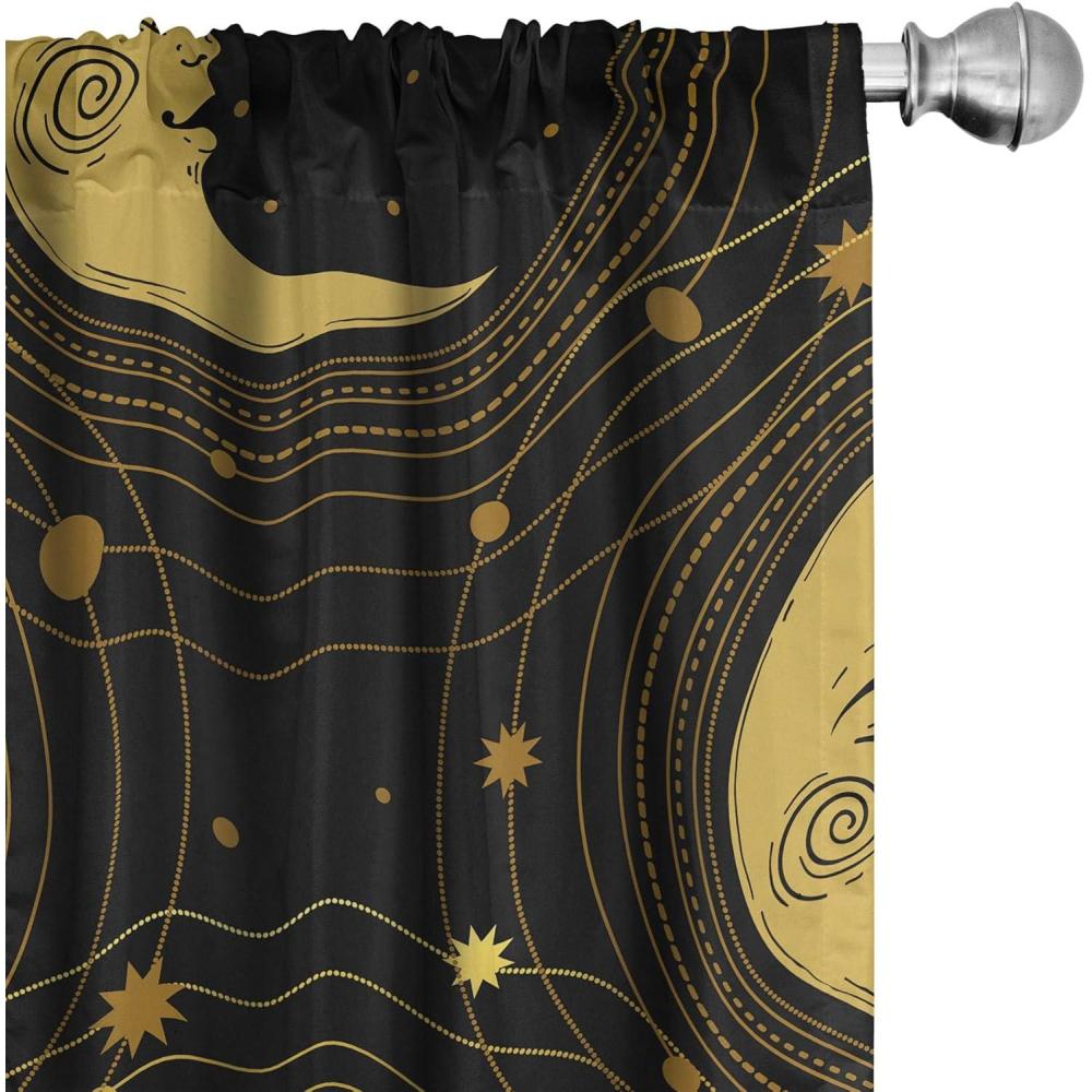 imageAmbesonne Floral Design Curtains Traditional Damask Flower Pattern Geometric Neutral Boho Artwork Window Treatments 2 Panel Set for Living Room Bedroom Pair of  28 x 95 Cobalt Blue and WhitePale Earth Yellow Mustard