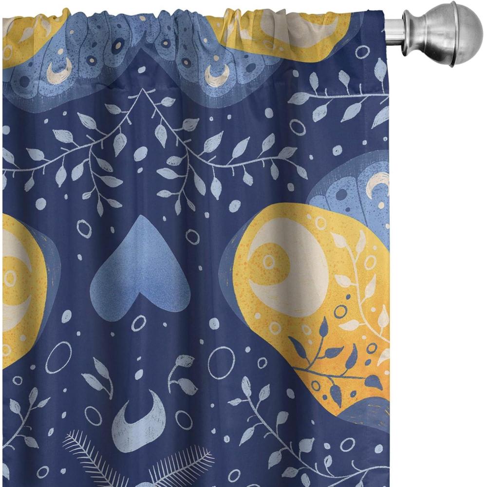 imageAmbesonne Floral Design Curtains Traditional Damask Flower Pattern Geometric Neutral Boho Artwork Window Treatments 2 Panel Set for Living Room Bedroom Pair of 28 x 95 Cobalt Blue and WhiteDark Lavender Mustard