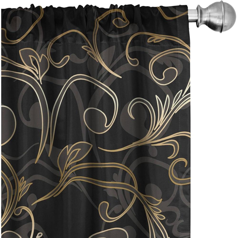 imageAmbesonne Floral Design Curtains Traditional Damask Flower Pattern Geometric Neutral Boho Artwork Window Treatments 2 Panel Set for Living Room Bedroom Pair of 28 x 95 Cobalt Blue and WhiteDark Blue Grey Amber