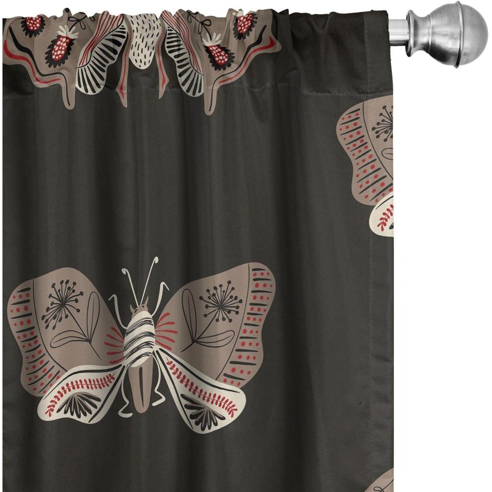 imageAmbesonne Floral Design Curtains Traditional Damask Flower Pattern Geometric Neutral Boho Artwork Window Treatments 2 Panel Set for Living Room Bedroom Pair of  28 x 95 Cobalt Blue and WhiteCocoa Charcoal Grey and White