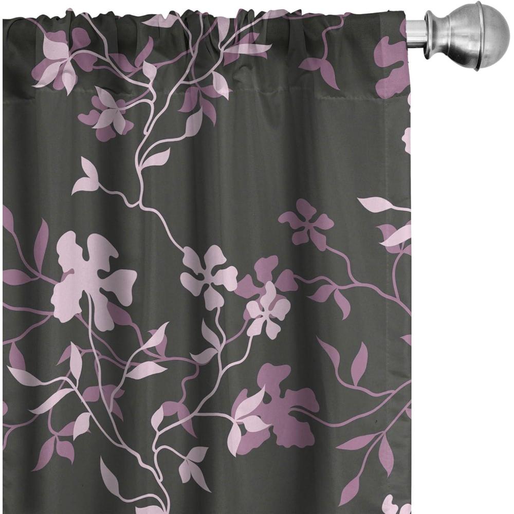 imageAmbesonne Floral Design Curtains Traditional Damask Flower Pattern Geometric Neutral Boho Artwork Window Treatments 2 Panel Set for Living Room Bedroom Pair of 28 x 95 Cobalt Blue and WhiteMauve Rose Charcoal Grey