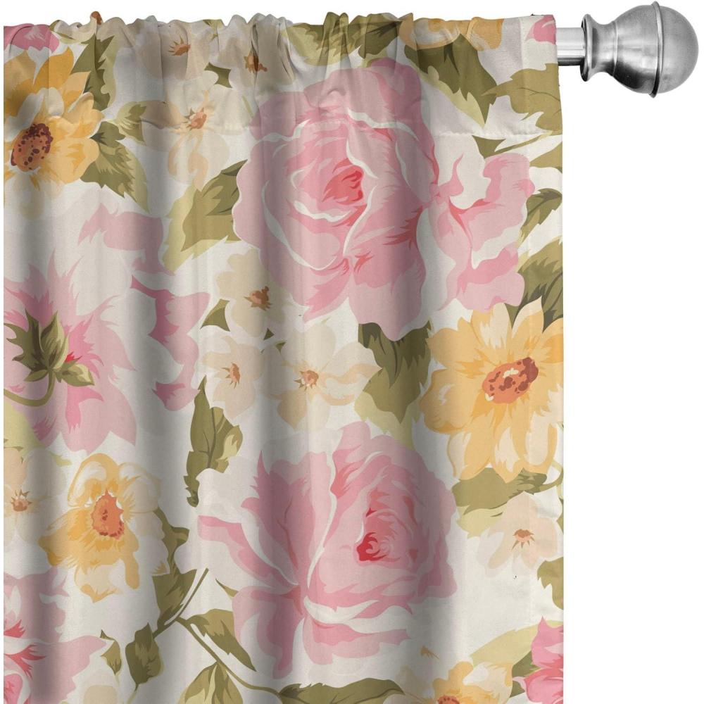 imageAmbesonne Gothic Wings Curtains Outline Style Illustrated Wild Nature Moth Pattern Neutral Colors Window Treatments 2 Panel Set for Living Room Bedroom Pair of  28 x 63 Charcoal Grey Sea BluePastel Pink and Slate Brown