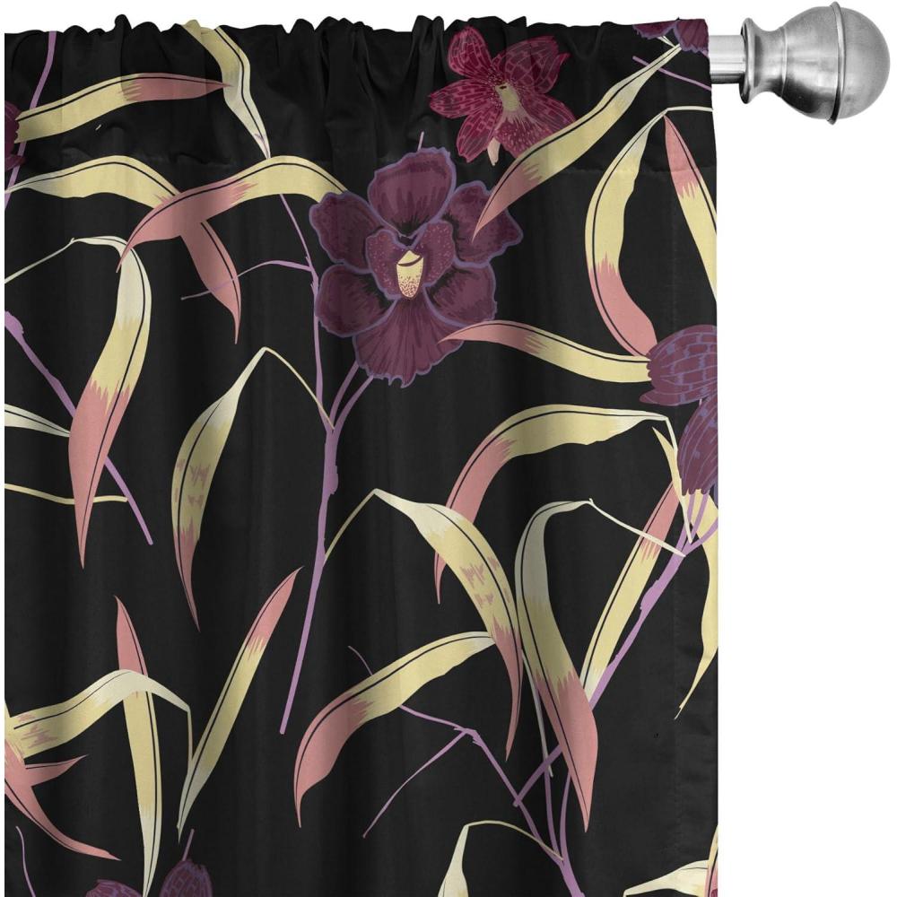 imageAmbesonne Gothic Wings Curtains Outline Style Illustrated Wild Nature Moth Pattern Neutral Colors Window Treatments 2 Panel Set for Living Room Bedroom Pair of  28 x 63 Charcoal Grey Sea BluePastel Brown and Eggplant