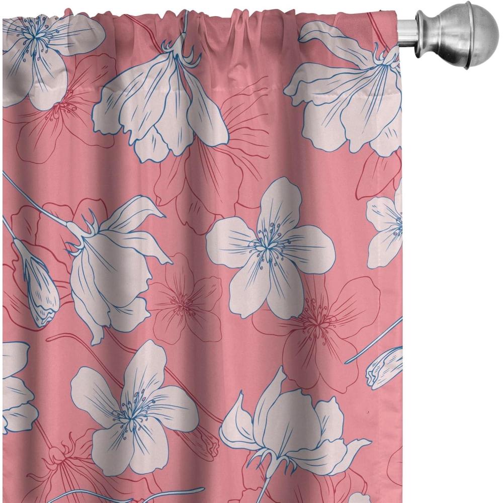 imageAmbesonne Gothic Wings Curtains Outline Style Illustrated Wild Nature Moth Pattern Neutral Colors Window Treatments 2 Panel Set for Living Room Bedroom Pair of  28 x 63 Charcoal Grey Sea BluePastel Pink and Blue Grey