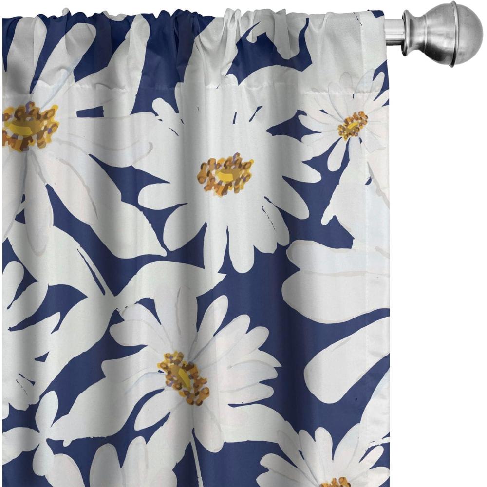 imageAmbesonne Gothic Wings Curtains Outline Style Illustrated Wild Nature Moth Pattern Neutral Colors Window Treatments 2 Panel Set for Living Room Bedroom Pair of  28 x 63 Charcoal Grey Sea BlueDark Night Blue and Marigold