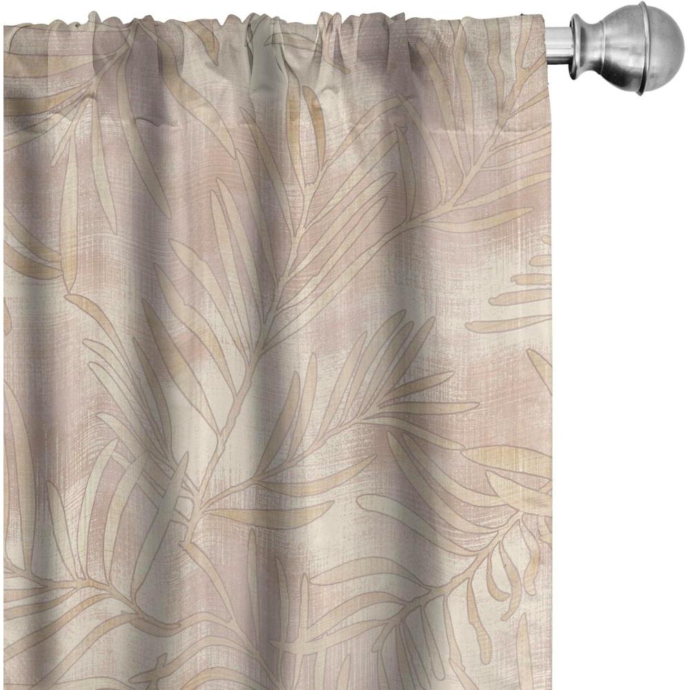 imageAmbesonne Poppy Curtains Vintage Composition of Neutral Flowers Greenish Peduncles Romantic Vibes Art Window Treatments 2 Panel Set for Living Room Bedroom Pair of  28 x 63 Blush Yellow GreenPale Mustard and Beige