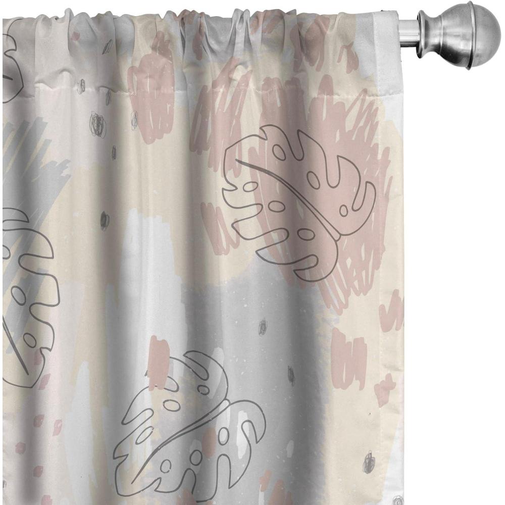 imageAmbesonne Poppy Curtains Vintage Composition of Neutral Flowers Greenish Peduncles Romantic Vibes Art Window Treatments 2 Panel Set for Living Room Bedroom Pair of  28 x 63 Blush Yellow GreenPale Mustard Grey