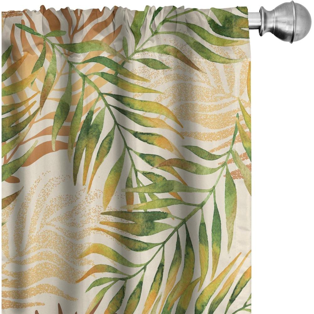 imageAmbesonne Poppy Curtains Vintage Composition of Neutral Flowers Greenish Peduncles Romantic Vibes Art Window Treatments 2 Panel Set for Living Room Bedroom Pair of  28 x 63 Blush Yellow GreenFern Green Pale Orange