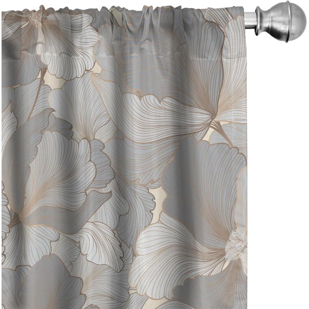 imageAmbesonne Poppy Curtains Vintage Composition of Neutral Flowers Greenish Peduncles Romantic Vibes Art Window Treatments 2 Panel Set for Living Room Bedroom Pair of  28 x 63 Blush Yellow GreenGrey Pale Grey Cream