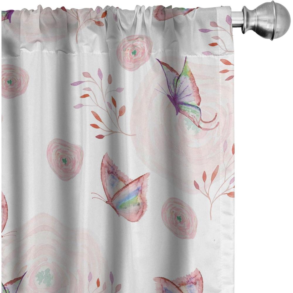 imageAmbesonne Retro Curtains Sketch Style Continuous Neutral Colors Floral Motifs Lines Dreamy Artwork Window Treatments 2 Panel Set for Living Room Bedroom Pair of 28 x 63 Soft Pink Pale PurplePale Rose Navy Blue