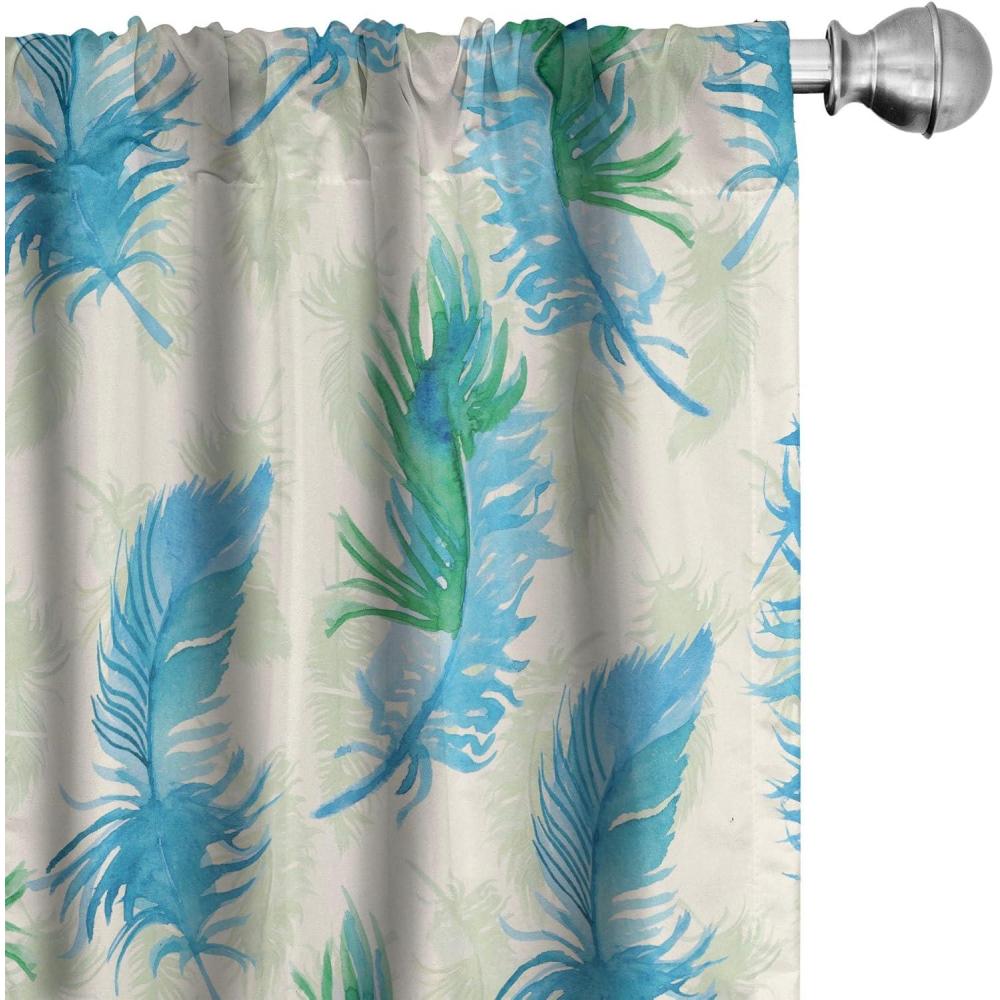 imageAmbesonne Retro Curtains Sketch Style Continuous Neutral Colors Floral Motifs Lines Dreamy Artwork Window Treatments 2 Panel Set for Living Room Bedroom Pair of 28 x 63 Soft Pink Pale PurplePale Sky Blue Sea Green