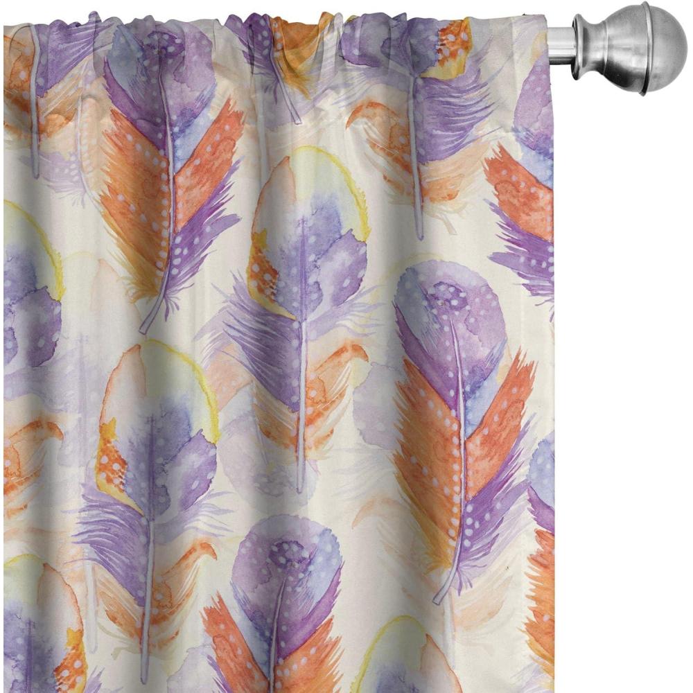 imageAmbesonne Retro Curtains Sketch Style Continuous Neutral Colors Floral Motifs Lines Dreamy Artwork Window Treatments 2 Panel Set for Living Room Bedroom Pair of 28 x 63 Soft Pink Pale PurplePastel Purple Dark Peach