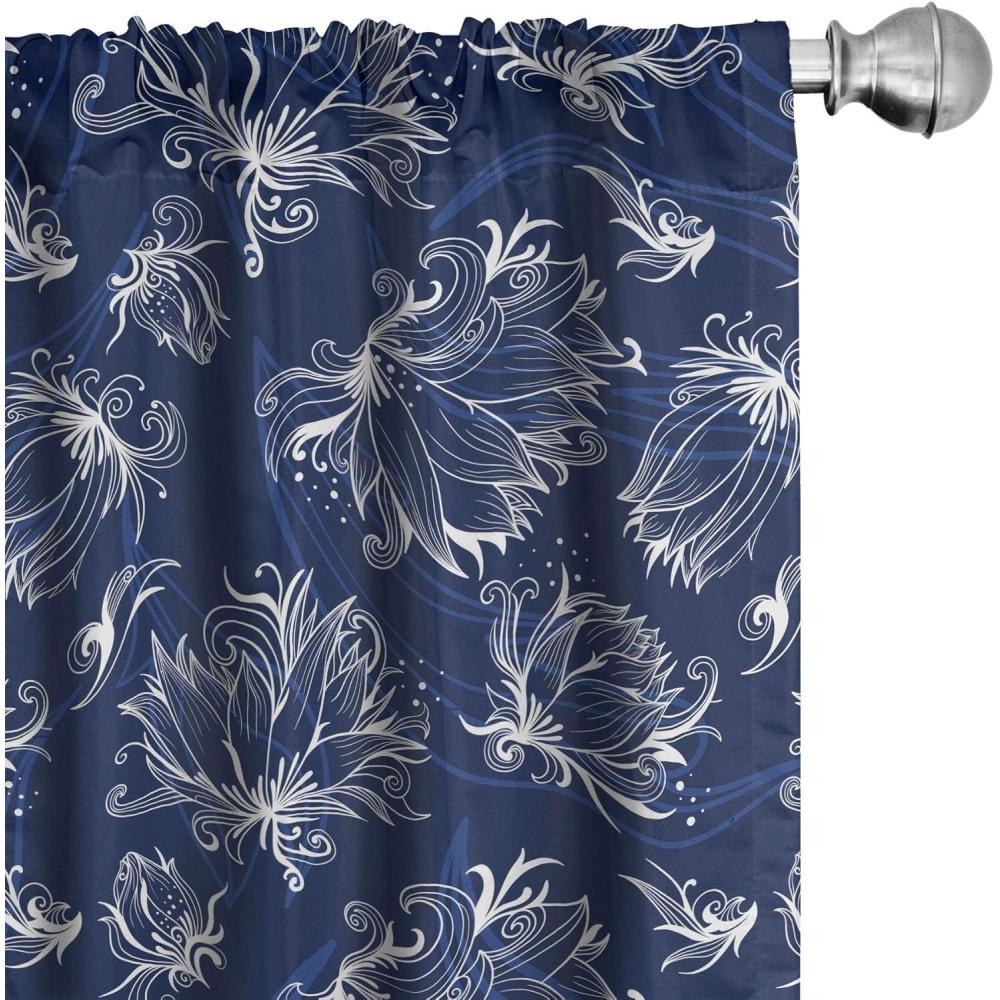 imageAmbesonne Retro Curtains Sketch Style Continuous Neutral Colors Floral Motifs Lines Dreamy Artwork Window Treatments 2 Panel Set for Living Room Bedroom Pair of 28 x 63 Soft Pink Pale PurpleIndigo White Grey