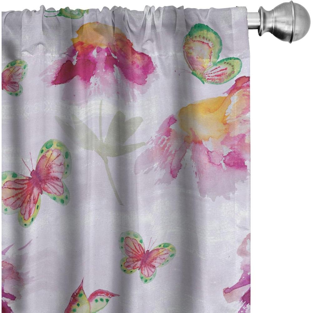 imageAmbesonne Retro Curtains Sketch Style Continuous Neutral Colors Floral Motifs Lines Dreamy Artwork Window Treatments 2 Panel Set for Living Room Bedroom Pair of  28 x 63 Soft Pink Pale PurpleSand Brown Sea Green