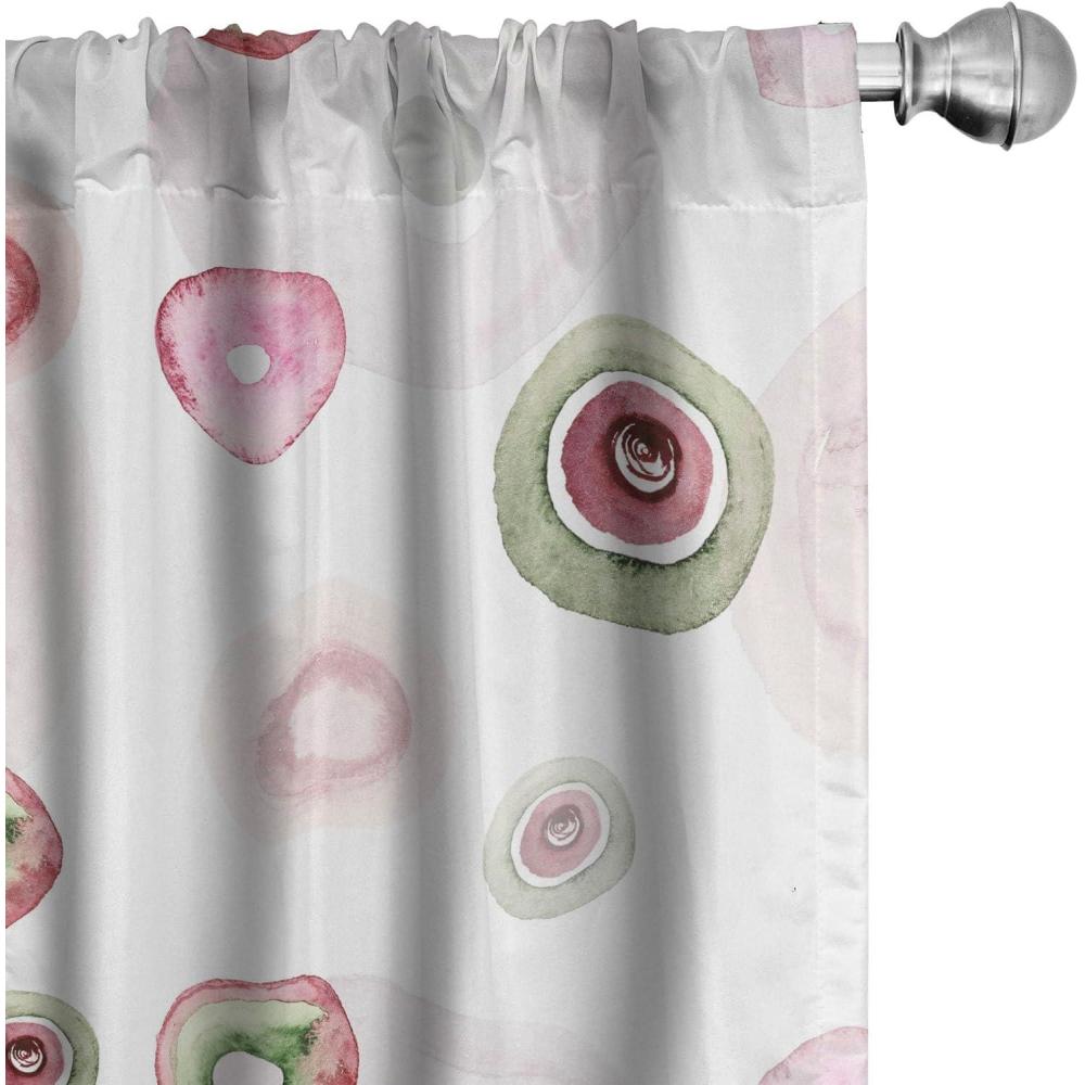 imageAmbesonne Retro Curtains Sketch Style Continuous Neutral Colors Floral Motifs Lines Dreamy Artwork Window Treatments 2 Panel Set for Living Room Bedroom Pair of 28 x 63 Soft Pink Pale PurplePistachio Green Soft Pink