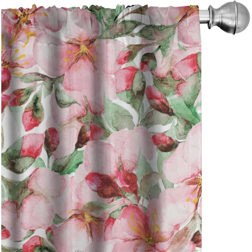 imageAmbesonne Retro Curtains Sketch Style Continuous Neutral Colors Floral Motifs Lines Dreamy Artwork Window Treatments 2 Panel Set for Living Room Bedroom Pair of 28 x 63 Soft Pink Pale PurplePale Salmon Mint Green