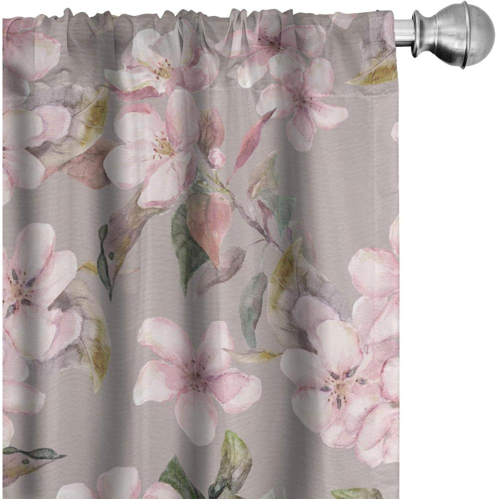 imageAmbesonne Retro Curtains Sketch Style Continuous Neutral Colors Floral Motifs Lines Dreamy Artwork Window Treatments 2 Panel Set for Living Room Bedroom Pair of  28 x 63 Soft Pink Pale PurpleDried Rose and Dark Sepia