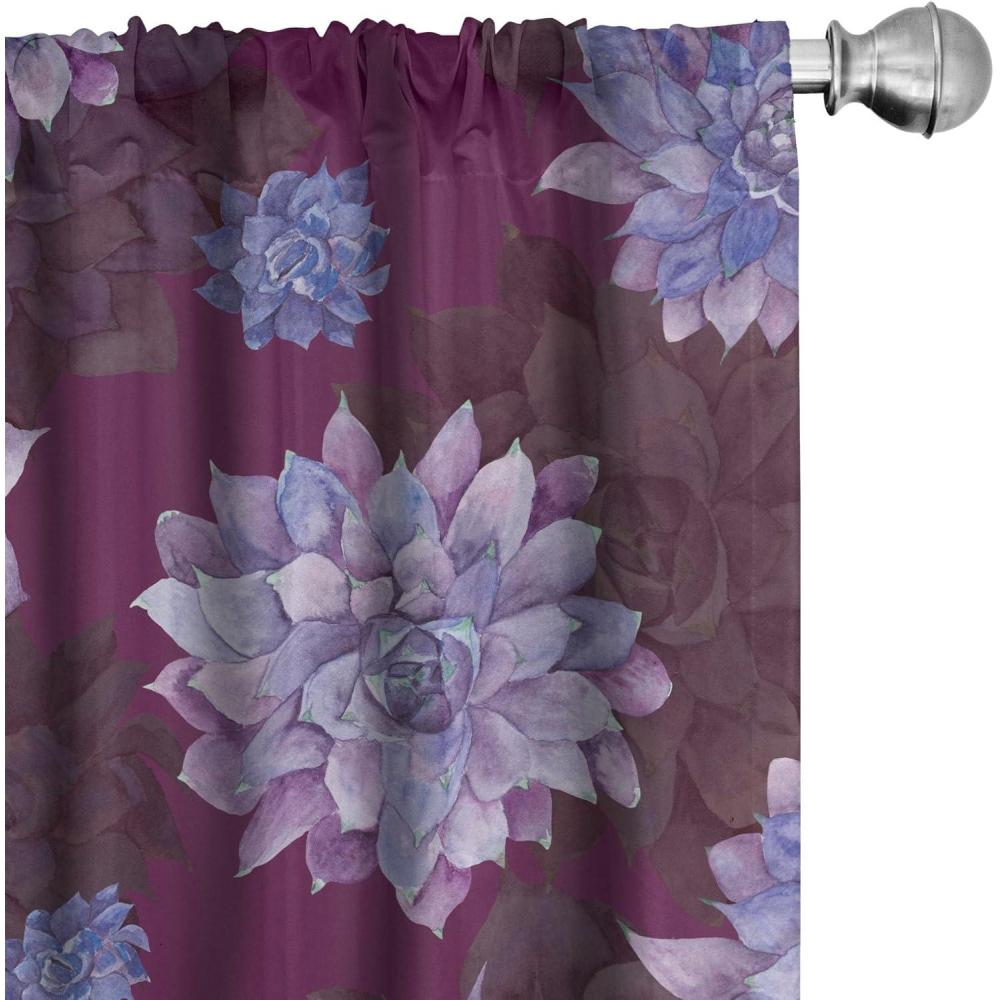 imageAmbesonne Retro Curtains Sketch Style Continuous Neutral Colors Floral Motifs Lines Dreamy Artwork Window Treatments 2 Panel Set for Living Room Bedroom Pair of  28 x 63 Soft Pink Pale PurpleDark Magenta Purple