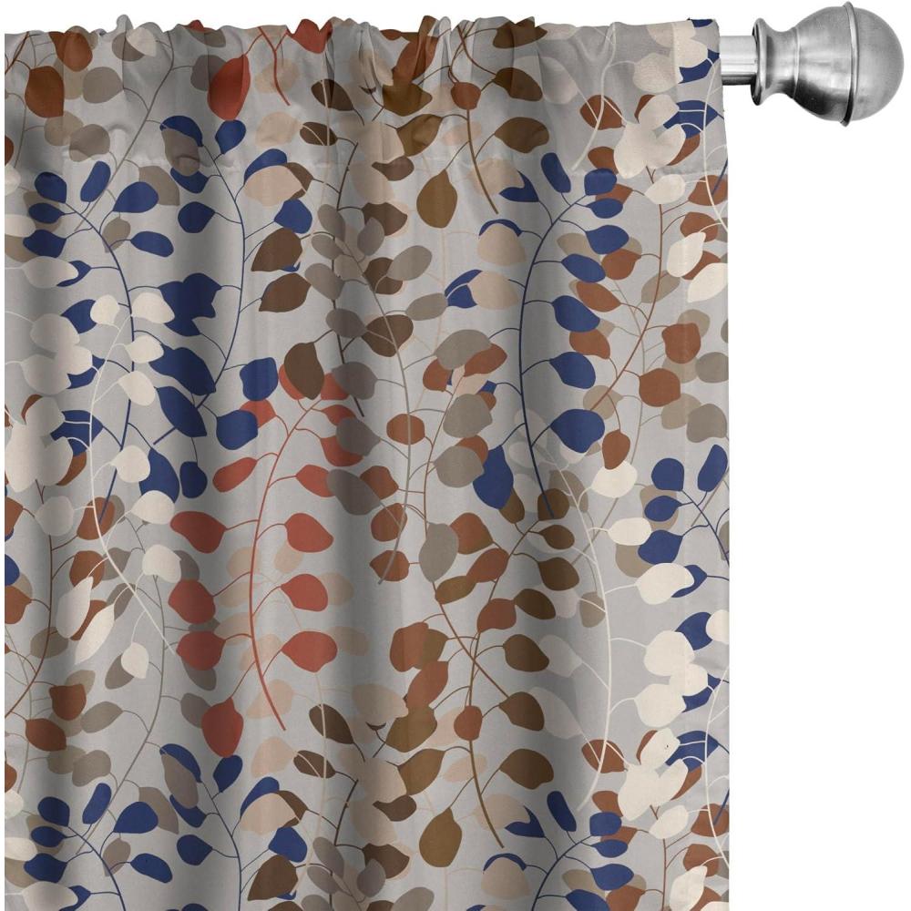 imageAmbesonne Tropical Leaves Curtains Retro Wave Colors Monstera Palm Tree Leaves Neutral Boho Print Window Treatments 2 Panel Set for Living Room Bedroom Pair of 28 x 84 Dark Lavender IndigoRuby Dark Lavender