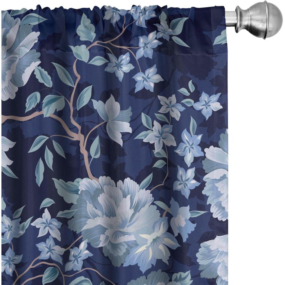 imageAmbesonne Tropical Leaves Curtains Retro Wave Colors Monstera Palm Tree Leaves Neutral Boho Print Window Treatments 2 Panel Set for Living Room Bedroom Pair of  28 x 84 Dark Lavender IndigoDark Lavender Ceil Blue