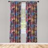 Ambesonne Birds and Nature Curtains, Cottagecore Vibe Neutral Colors Boho Animals and Flower Art, Window Treatments 2 Panel Set for Living Room Bedroom, Pair of – 28″ x 63″, Dark Lavender Pastel Pink(Pale Sky Blue Dark Coral)