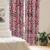 Ambesonne Birds and Nature Curtains, Cottagecore Vibe Neutral Colors Boho Animals and Flower Art, Window Treatments 2 Panel Set for Living Room Bedroom, Pair of – 28″ x 63″, Dark Lavender Pastel Pink(Rose Dark Coral Vermilion)