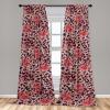 Ambesonne Birds and Nature Curtains, Cottagecore Vibe Neutral Colors Boho Animals and Flower Art, Window Treatments 2 Panel Set for Living Room Bedroom, Pair of – 28″ x 63″, Dark Lavender Pastel Pink(Rose Dark Coral Vermilion)