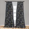 Ambesonne Birds and Nature Curtains, Cottagecore Vibe Neutral Colors Boho Animals and Flower Art, Window Treatments 2 Panel Set for Living Room Bedroom, Pair of – 28″ x 63″, Dark Lavender Pastel Pink(Purpleblue Apricot)