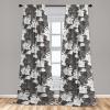Ambesonne Birds and Nature Curtains, Cottagecore Vibe Neutral Colors Boho Animals and Flower Art, Window Treatments 2 Panel Set for Living Room Bedroom, Pair of – 28″ x 63″, Dark Lavender Pastel Pink(Dark Taupe Grey and White)