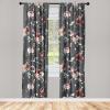 Ambesonne Birds and Nature Curtains, Cottagecore Vibe Neutral Colors Boho Animals and Flower Art, Window Treatments 2 Panel Set for Living Room Bedroom, Pair of – 28″ x 63″, Dark Lavender Pastel Pink(Charcoal Grey and Burgundy)