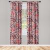 Ambesonne Birds and Nature Curtains, Cottagecore Vibe Neutral Colors Boho Animals and Flower Art, Window Treatments 2 Panel Set for Living Room Bedroom, Pair of – 28″ x 63″, Dark Lavender Pastel Pink(Rose Dark Coral Vermilion)