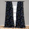 Ambesonne Birds and Nature Curtains, Cottagecore Vibe Neutral Colors Boho Animals and Flower Art, Window Treatments 2 Panel Set for Living Room Bedroom, Pair of – 28″ x 63″, Dark Lavender Pastel Pink(Dark Indigo and Pale Camel)
