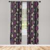Ambesonne Birds and Nature Curtains, Cottagecore Vibe Neutral Colors Boho Animals and Flower Art, Window Treatments 2 Panel Set for Living Room Bedroom, Pair of – 28″ x 63″, Dark Lavender Pastel Pink(Purple Dark Grey Tan)