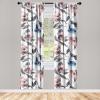 Ambesonne Birds and Nature Curtains, Cottagecore Vibe Neutral Colors Boho Animals and Flower Art, Window Treatments 2 Panel Set for Living Room Bedroom, Pair of – 28″ x 63″, Dark Lavender Pastel Pink(Dimgray Rose and Blue)