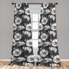 Ambesonne Birds and Nature Curtains, Cottagecore Vibe Neutral Colors Boho Animals and Flower Art, Window Treatments 2 Panel Set for Living Room Bedroom, Pair of – 28″ x 63″, Dark Lavender Pastel Pink(Grey Black White)