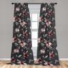 Ambesonne Birds and Nature Curtains, Cottagecore Vibe Neutral Colors Boho Animals and Flower Art, Window Treatments 2 Panel Set for Living Room Bedroom, Pair of – 28″ x 63″, Dark Lavender Pastel Pink(Charcoal Grey and Burgundy)
